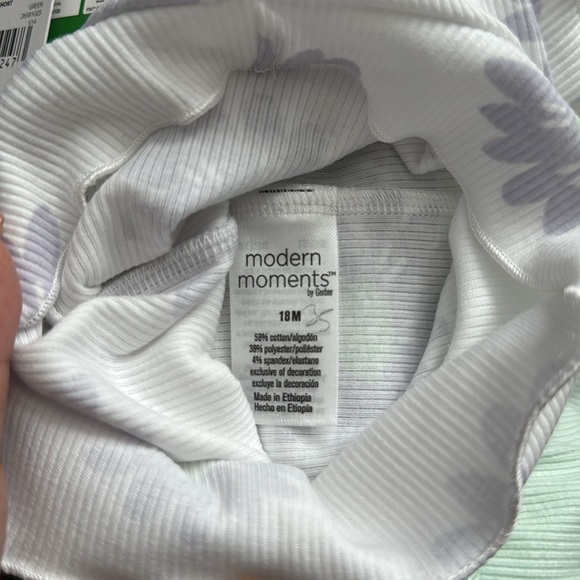 NWT Modern Moments Baby Girls Shorts - 2 Pack Green and Purple Flowers - 18M - Picture 5 of 5